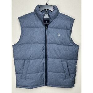 U. S. Polo Association Men's Puffer Vest Blue Size Medium Classic